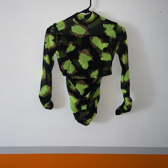 Neon 2 Piece Crop Top and Skirt Set - Picture 3 of 5